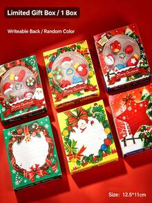 Rubber Eraser Small Gift Box Christmas Series Eraser Gift Box Christmas Small Gift Christmas Santa Claus Christmas Hat Crafts Christmas Gift Eraser - Multicolor - View 8
