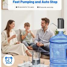 1pc Electric Water Bottle Dispenser, USB Rechargeable Automatic Water Pump, Universal Fit For 11.36-18.93 Gallon Water Bottles, Portable Water Dispenser For Home, Camping, Office Use - Multicolor - View 1