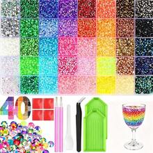 40 Warna Campuran Rhinestone Resin Datar Belakang, Perlengkapan Lengkap DIY, Rhinestone Glitter AB, dengan Pena Titik, Pinset, Baki Rhinestone, untuk Dekorasi Botol Minum, Casing Ponsel, Pakaian, Bahan Kreatif Rhinestone Buatan Tangan, Aksesoris Perhiasan DIY Pesta - MultiWarna - View 6