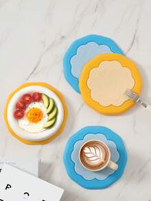 YIYOUJIA EASY YOUR HOME 2-In-1 Detachable & Stackable Thick Silicone Heat-Resistant Mat, Anti-Scald High-Temperature Resistant Kitchen Pot Pad, Cup Coaster, Bowl Mat. Kitchen Utensil Kitchen Handle, Small Size Can Be Used As Heat-Resistant Silicone Glove. Thickened Non-Slip Minimalist Pattern, Washable And Dishwasher , Easy To Clean And Store. Plate, Hot Soup, Baking Countertop Protection Mat, Home, Restaurant, Dorm Dining Table Heat-Resistant Mat. Effectively Protects Tabletop, Multi-Functional Pot Pad, Bowl Mat, Plate Mat. Household Kitchen Countertop Protection Mat, Kitchen Anti-Scald Tool. - View 6