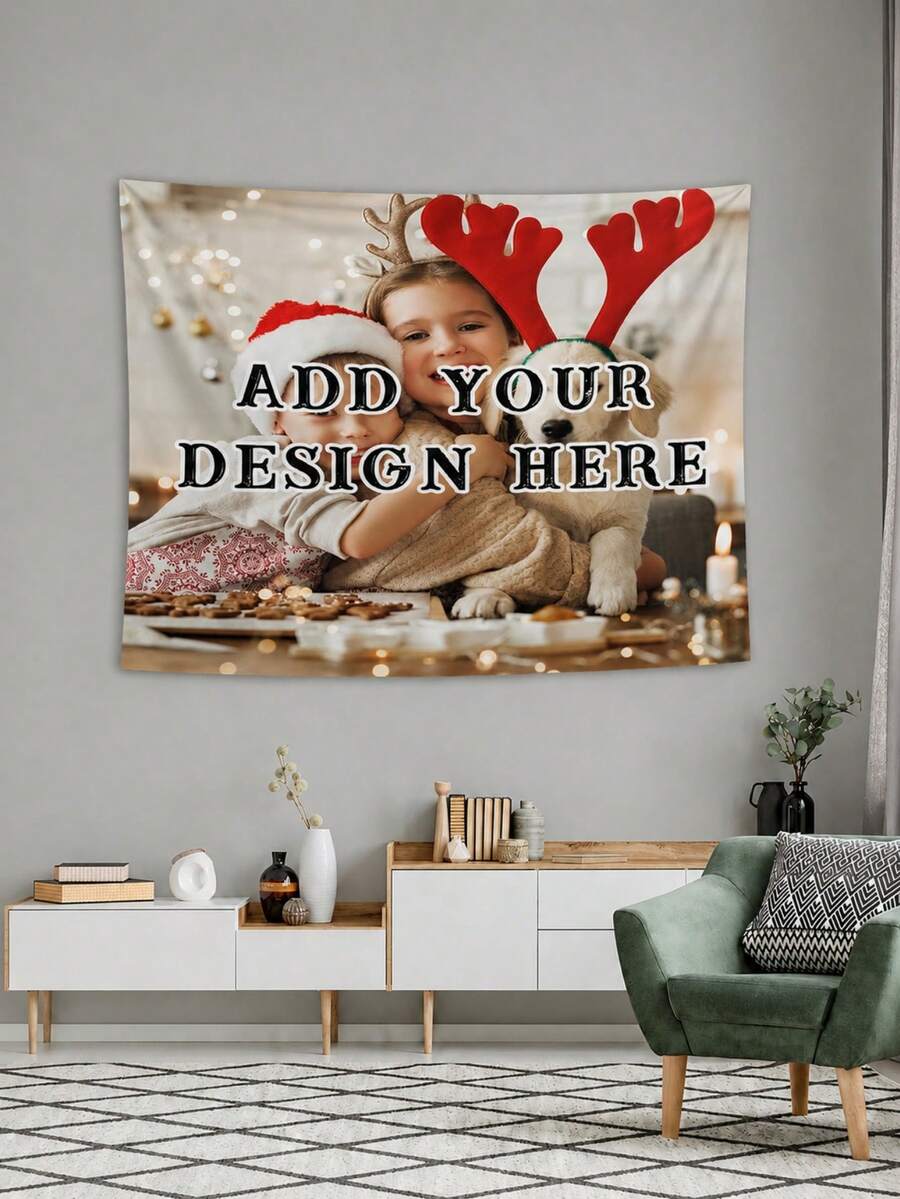 1pc Customized Wall Tapestry, Personalized Name, Suitable For Party Decoration, Room, Home, Club, Garden, Farm, Suitable For Anniversary, Birthday, Wedding, Mother's Day, Party Decoration, Suitable For Birthday, Wedding, Party, Father's Day, Mother's Day, Valentine's Day, Christmas, Home Decor - Multicolor - View 1
