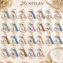 1pc 26 Letters Optional Floral Design Double-Sided Portable Makeup Mirror, 1X High Definition Mirror 180° Foldable PU Leather Pendant, Girls Bag Keychain Mirror/Bag Charm - Multicolor - View 11