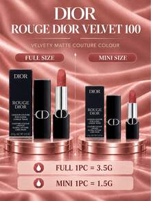Dior 絲絨 100 唇膏，正裝 3.5g / 迷你 1.5g，單件，絲絨霧面，滋潤唇部，適合日常妝容、外出上妝 - 絲絨100 - 查看 4