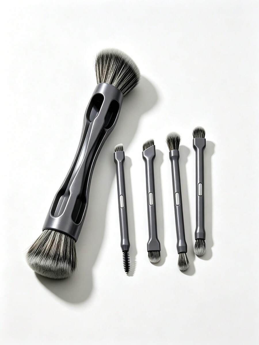 10 In 1 Magnetic Detachable Makeup Brush Set, Portable Travel Cosmetic Brushes, Soft Synthetic Bristles For Powder Blush Eyeshadow Contour Concealer, Multi-Functional Makeup Tools For Beginners/Halloween/Christmas/Random Style - Multicolor - View 1