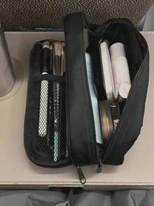 Large Capacity Double Layer Makeup Bag, Multi-Function Travel Pencil Case, Portable Waterproof Travel Cosmetic Storage Bag, Multi-Compartment Toiletry Bag, School And Travel Essentials, Back To School Christmas Gift, Bedroom Room Decor, Back To School - Single Piece - View 15