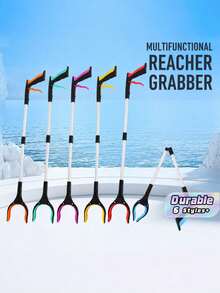 Foldable Extra-Long Grabber, With Rotating Chuck, Suitable For Outdoor Hiking, Seniors And People With Limited Mobility, Multi-Functional Household Picker, Can Pick Up Keys, Trash And Books, Suitable For Outdoor And Leisure Use - Manual Folding Clip - View 1