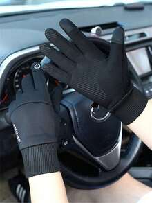 Unisex Winter Warm Windproof Waterproof Touchscreen Sports Gloves (1pc) - Featuring Thickened Fleece Lining, Non-Slip Palm Design And High-Elastic Breathable Fabric, With Sensitive Touchscreen Function And Excellent Warmth. Suitable For Skiing, Cycling, Driving, Hiking, Running, Motorcycle Riding And Daily Commuting, An Essential Protective Gear For Extreme Cold Weather. - Multicolor - View 3