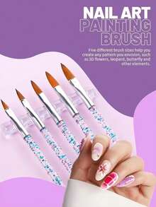 64Pcs Nail Art Carving Tool Set, Nail Painting Bricks And Modeling Tools For 3D Nail Flower Design - Multicolor - View 4