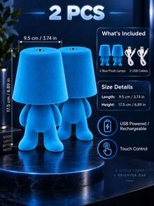 Adorable Character Night Light USB Rechargeable Touch Table Lamp 3 Color Modes Portable Bedside Lamp For Bedroom Desk Living Room Decor - Multi-color light - View 15