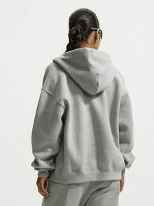 Nike Women's AS W NK STDO FLC MW OS FZ HDY Knit Sweatshirt Jacket IM8085-063 - Grey - View 2