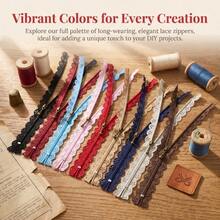 10pcs Random Color 3# Nylon Closed-End Lace Hollow Zipper, Practical Durable Cost-Effective, Pocket Bag Closure Colorful Short Zipper, 6.69-12.6in - A - View 7