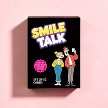 SMILE TALK Couples Icebreaker Conversation Card Game, 52 Fun Icebreaker Question Cards, Help Deeper Connection And Emotional Bond, Suitable For Date Night, Romantic Holiday Or Daily Conversation, Creative Gift For Boyfriend, Girlfriend, Husband Or Wife - Black - View 8