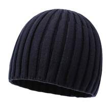 1pc Wide Ribbed Solid Color Plain Straight Edge Unisex Knit Beanie Hat, Breathable Comfortable Skull Cap, Suitable For All Seasons - Multicolor - View 10