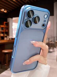 極簡新色啞光電鍍相機保護殼，相容 iPhone 18 Pro Max 18 Pro 17 Pro Max 17 Pro，半透明背蓋 - 淺藍色 - 查看 3