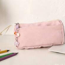 1pc Multi-Layer Solid Color Pencil Case, Large Capacity Desktop Stationery Storage Bag, Compact Portable Cute Stationery Pouch, Highly Attractive Minimalist Design Pencil Bag, Back To School Essential, Gift For Friends - Multicolor - View 10