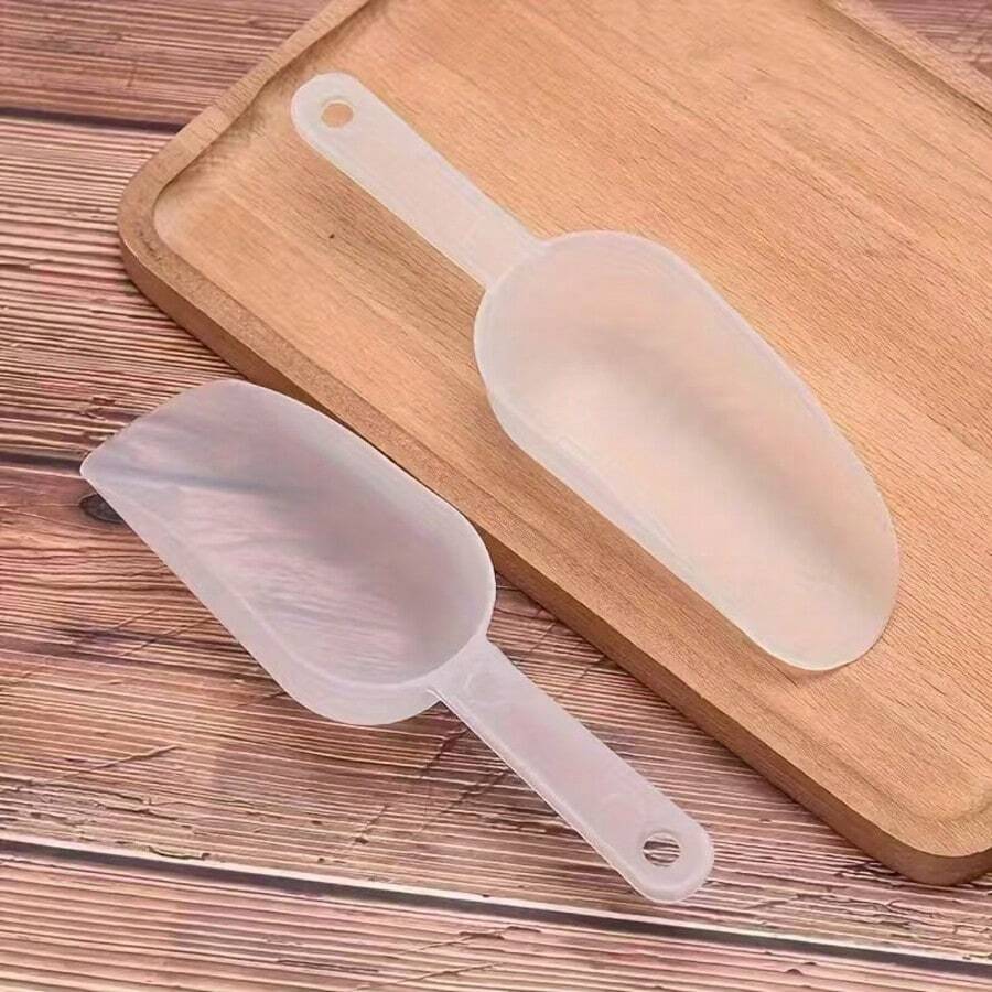 3pcs Multi-Functional Ice Cream Scoop, Flour Scoop, Measuring Spoon, Baking Supplies, Restaurant & Kitchen Utensils, Versatile Spoon, Kitchen Tools, Baking Flour Spatula, Ice Cream Scoop, Food Scoop, Suitable For Restaurant, Gardening - White - View 1