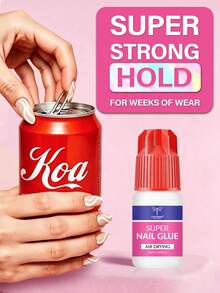 COLOURSMILE Super Strong Nail Glue, 1/2/3 Bottles/Set, Fast Drying Nail Adhesive, Waterproof & Long Lasting, Suitable For False Nails, Essential Item - Clear - View 3