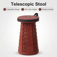 1pc Utdoor Collapsible Telescopic Stool | 45cm Max Height Portab - Multicolor - View 2