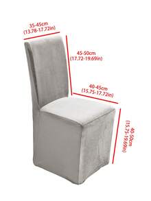 1pc Minimalist Silver Fox Velvet Dining Chair Cover, Full Coverage Universal Non-Slip Elastic Chair Slipcover Protector For Home, Banquet, Wedding, Party, Home Decor And Room Decoration - Multicolor - View 2
