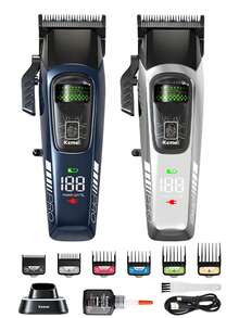 Kemei Professional Men's Electric Hair Clipper, USB Rechargeable With Charging Base, Long Battery Life Hair Trimmer, Powerful External Rotor Hair Clipper, Professional Hair Cutting Set, Suitable For Barbershop And Home Use, Men's Gift - View 2