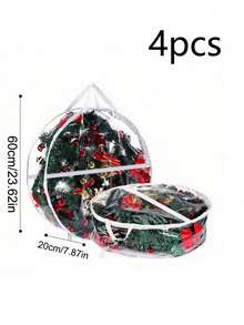Christmas Transparent Home Storage Organizer Foldable Storage Bag With Zipper And Handles, Christmas Party And All-Season Home Decor Storage - Clear - View 8