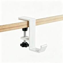 No-Drill Desktop Hook, Heavy-Duty Metal Clamp-Style Hanging Rack, Suitable For Office And Home Storage, Adjustable Screw-Fixing Bracket - Hook - View 6