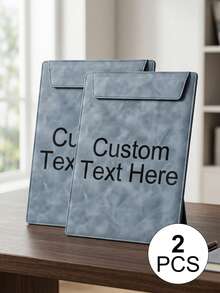 [Custom] A4/A5/A6/A7 Leather Clipboard Set | Customizable Name + Multiple Colors | Hard Clipboard + Loose-Leaf Binder + File Folder | Suitable For Office Meetings, File Organization, Back To School, Exam Storage | Personalized Gift, For Teacher - Leather Folder (multi-color) - View 22