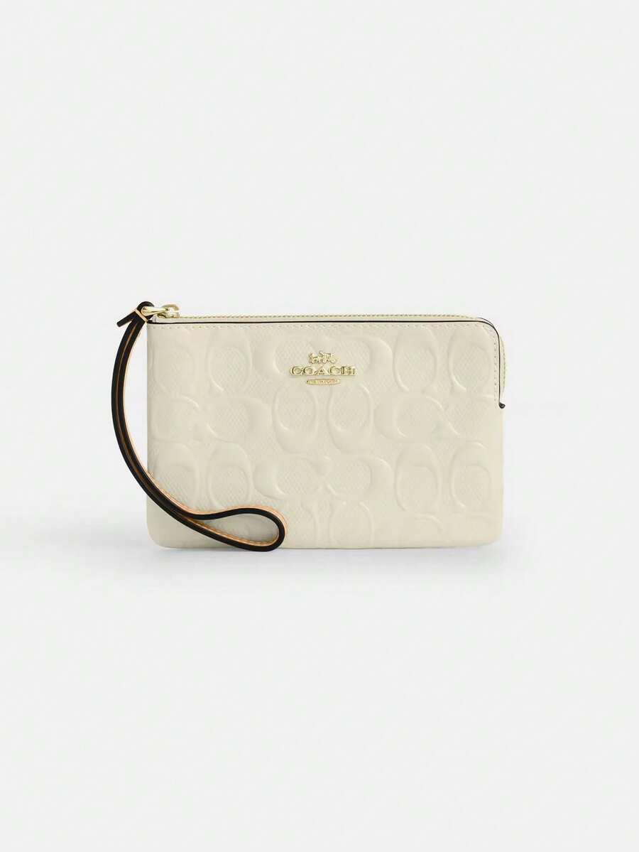 Coach 女款三角拉鍊手拿包、手拿錢包、優雅硬幣包附腕帶，適合作為女性禮物