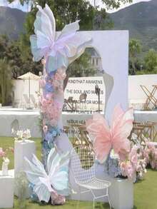 1/3pcs Artificial Butterfly Flowers, Artificial Wedding Butterfly Decor, 3D Butterfly Wall Decoration, Silk Artificial Butterfly, Wedding Decoration, Wedding Venue Decor, Outdoor Garden Decor, Store Window Birthday Party Theme Decor, Summer Decoration, Home Living Room Decor, Wreath Decoration, Large Floral Decoration, Table Centerpiece Decor, Patio Balcony Decor, Wall Decor, Gift - Multicolor - View 3