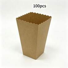 4.52 Inch Cardboard Goodie Boxes, Movie Night Popcorn Bags, Kraft Packaging Containers, Perfect For Home Date Nights And Birthday Party Favors - Apricot - View 9