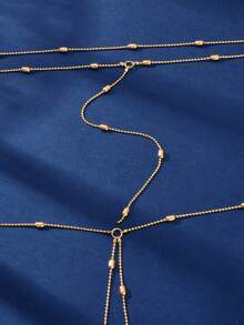1pc Silver Long Chain Personalized Body Chain For Women Beach - Gold - View 5