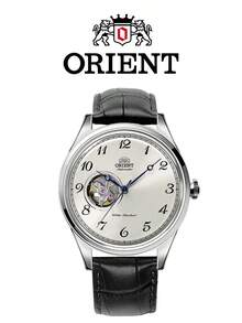 Orient Men's Automatic Mechanical Watch, Open Heart White Dial Leather Strap 30M Waterproof Wristwatch RA-AG0014S10B - White - View 9