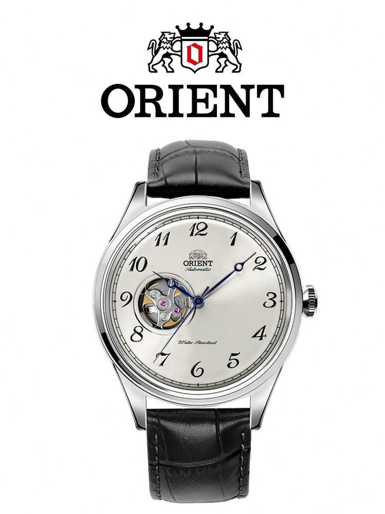 Orient 男士自動機械腕錶，鏤空白面皮帶 30M 防水手錶 RA-AG0014S10B - 白色 - 查看 9