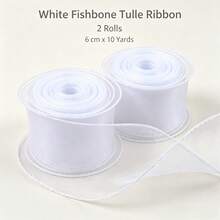 Pita Sifon Ekor Ikan Panjang 50/40/10 Yard, Lebar 4 cm, Mengalir dan Berkerut, Mudah Dipotong dan Ditata, untuk Aksesori Rambut DIY, Pita Hiasan, Pinggiran Kue, Buket, Pembungkus Kado, Dekorasi Pernikahan dan Pesta Ulang Tahun, Aksesori Penambah Suasana - Putih - View 16