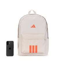 Adidas Sportswear Unisex Backpack Student Commuter Versatile Lightweight Sports Series Daily Travel Fabric Backpack Couple Style - Light Brown - View 2