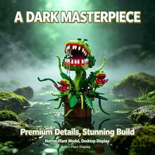 417pcs Asymmetric Skull Mini Building Blocks, 3D Assembly Toy, Creative Design, Multiple Styles: Red Rose, Gothic, Blue Rose, Carnivorous Plant Skull. Suitable For Model Enthusiasts, Inspires Imagination And Thinking, Desktop Decoration, Birthday Gift, Unique Souvenir - Multicolor - View 3