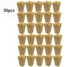 4.52 Inch Cardboard Goodie Boxes, Movie Night Popcorn Bags, Kraft Packaging Containers, Perfect For Home Date Nights And Birthday Party Favors - Apricot - View 10