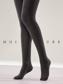 MOIRÉALLURE 1雙純棉基本款不透明連褲襪，適合日常穿著 - 深灰色 - 查看 1