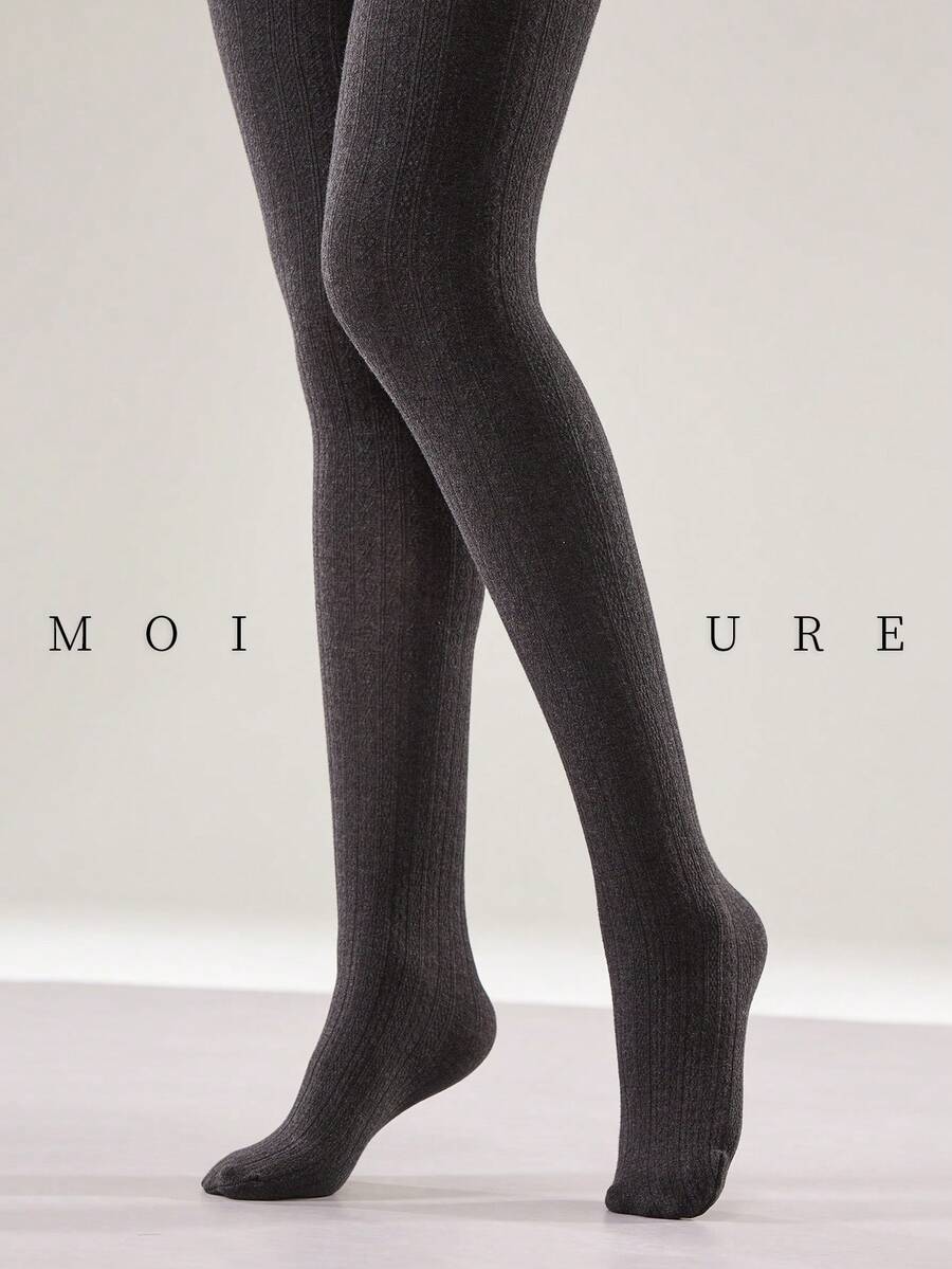 MOIRÉALLURE 1雙純棉基本款不透明連褲襪,適合日常穿著 - 深灰色 - 查看 1