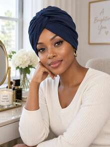 Twist Knot Stretch Turban Set, Soft Jersey Knit Head Wrap For Daily Hijab Inner & Chemo Wear, Birthday Holiday Gift Pack For Women - Multicolor - View 9