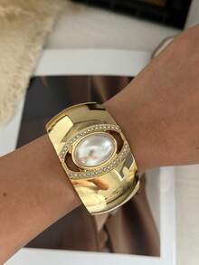 European Exaggerated Layered Wide Bangle Bracelet, Minimalist Fashion Casual, For Daily Wear - Wide Round Bracelet - View 18