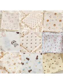 SHEIN 80*80cm Newborn Baby Soft Muslin Breathable Absorbent Swaddle Blanket - Multicolor - View 5
