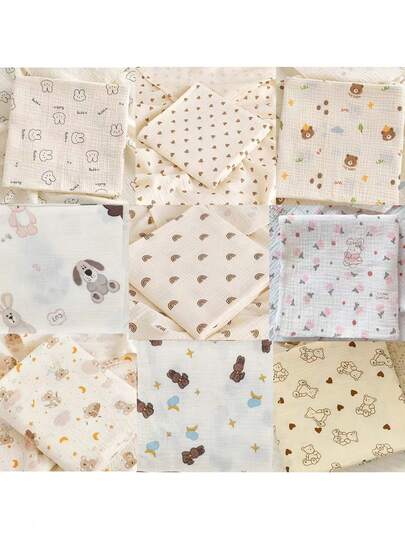 Selimut Bedong Bayi Baru Lahir Ukuran 80*80cm dari Kain Muslin Lembut, Bernapas, dan Menyerap