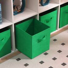 Foldable Storage Boxes Set Of 2,Non-Woven Fabric Storage Box Set,Storage Drawers For Cube Storage Unit,26.5x26.5x28 Cm - Dark Green - View 2