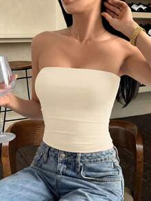 GLAMSKIN Women's Sexy Spaghetti Strap Top, All-Season Casual Double-Layer Slim Fit Basic Camisole, Streetwear And Beach Vacation Summer - Apricot - View 7