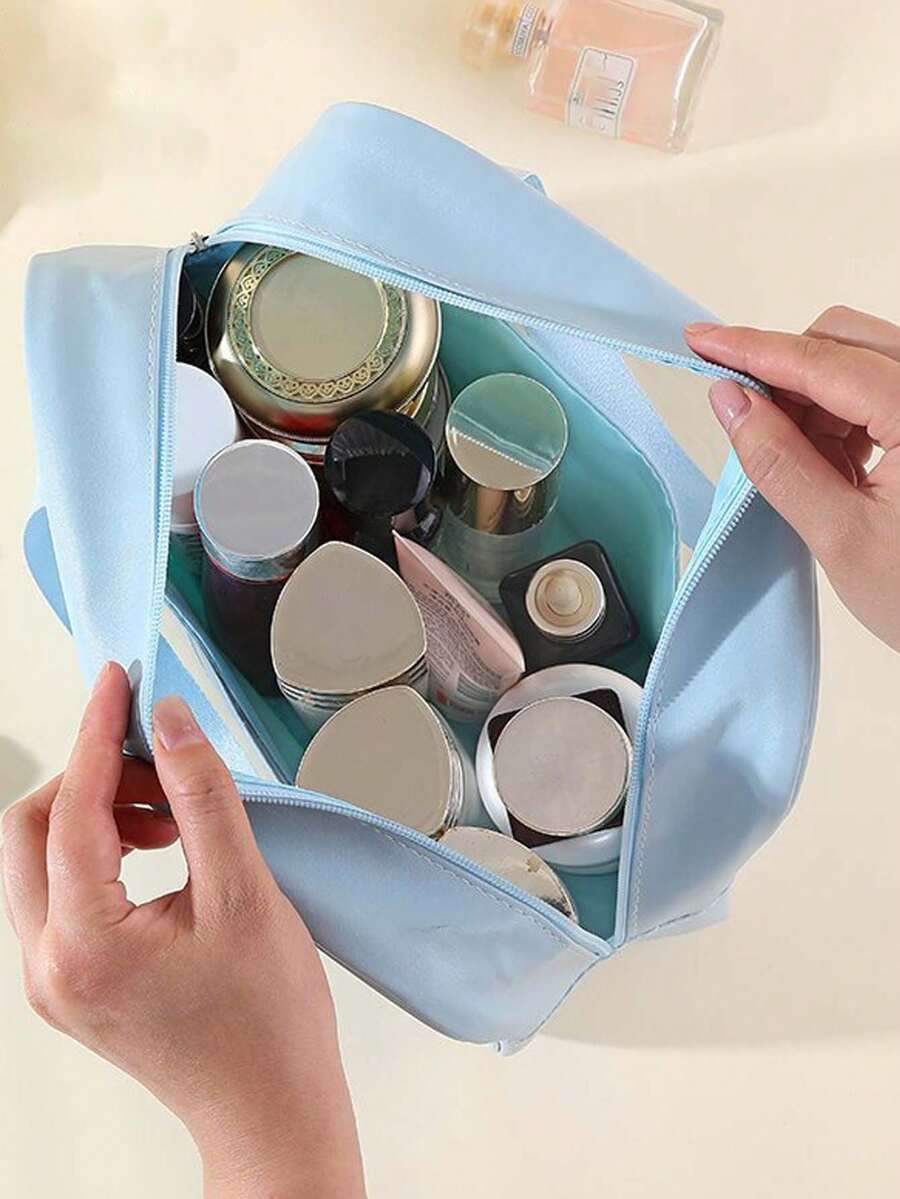 Transparent Travel Toiletry Bag, PVC Makeup Bag, Unisex Travel Toiletry Bag, Cosmetic Storage Bag, Travel Organizer Accessory, Waterproof Large Capacity Design, Suitable For Daily Use, Business Travel