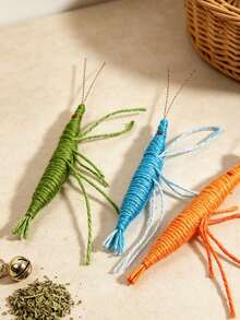 Shrimp-Shaped Cat Toy, Interactive Chew Toy, Cute Indoor Cat Play Toy, Realistic Shrimp Cat Chewing Toy, Interactive Cat Teaser Toy, Fun Cat Intelligence Play Toy - Multicolor - View 2