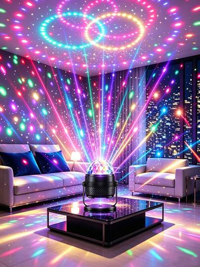Disco Party Magic Ball Light, Rotatable Timed LED Strobe Light, RGB Stage Projection Light, Adjustable Bracket With Remote Control, Colorful DJ, Suitable For Bedroom Atmosphere Decoration, Birthday Gifts, Weddings KTV, Family Gatherings, Bar Parties