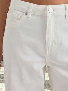 Women's Casual Versatile White Wide Leg Jeans - White - View 6