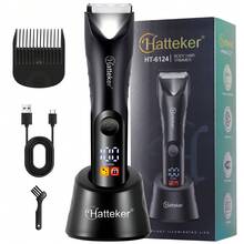 Hatteker 1pc 5W LCD Display Painless Hair Removal Device, Waterproof Shaver For Men's Body Hair Trimmer - Black - View 9